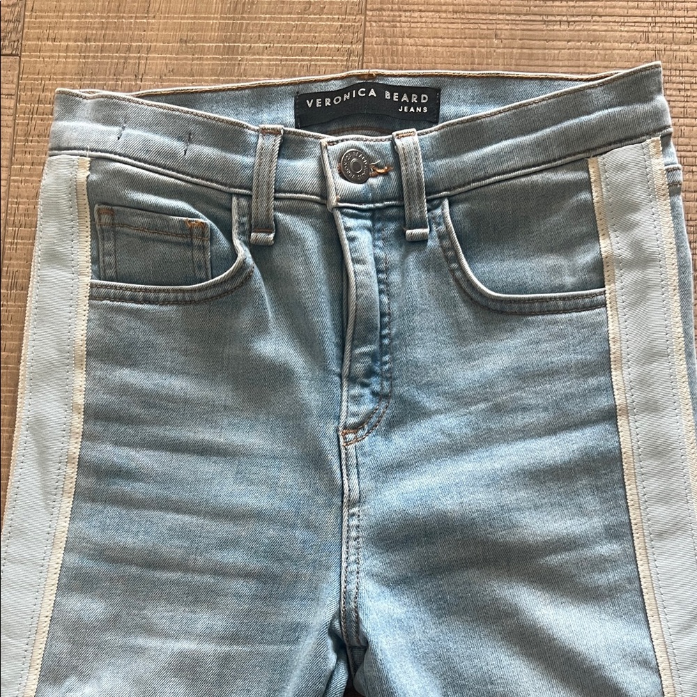 Veronica Beard Sky Blue High Rise Jeans